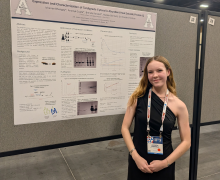 Incoming first-year App State student Brenda Randell, of Chapel Hill, presents tardigrade research she conducted through Summer Ventures at the American Junior Academy of Science conference in Phoenix last February. Photo submitted