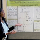Kennedy Williams presents her poster about fluorescent sensors
